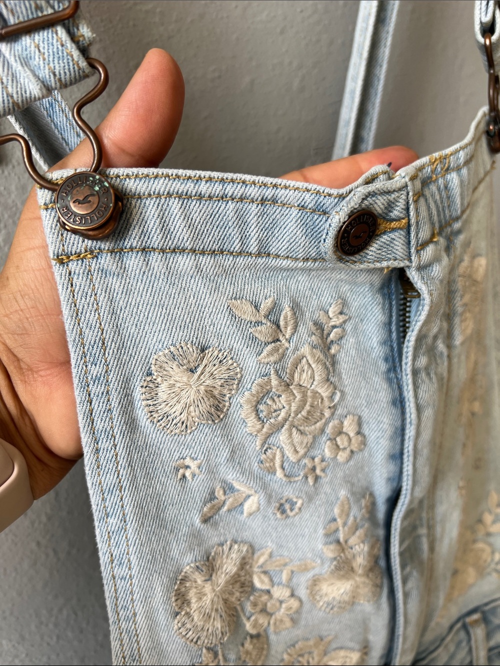 HOLLISTER Stretch Super Skinny Crop OVERALLS - Picture 6 of 9